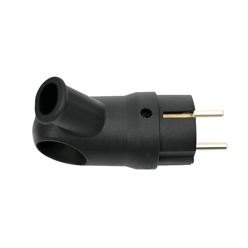 Вилка 2К+З угловая каучуковая 16А/250В IP44 Чёрная MultiSet | MST1102BK | SE — миниатюра 4