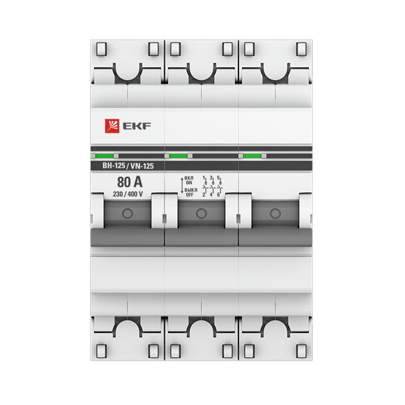 Выключатель нагрузки 3P 80А ВН-125 PROxima | SL125-3-80-pro | EKF (замена - S1253080) — миниатюра 2