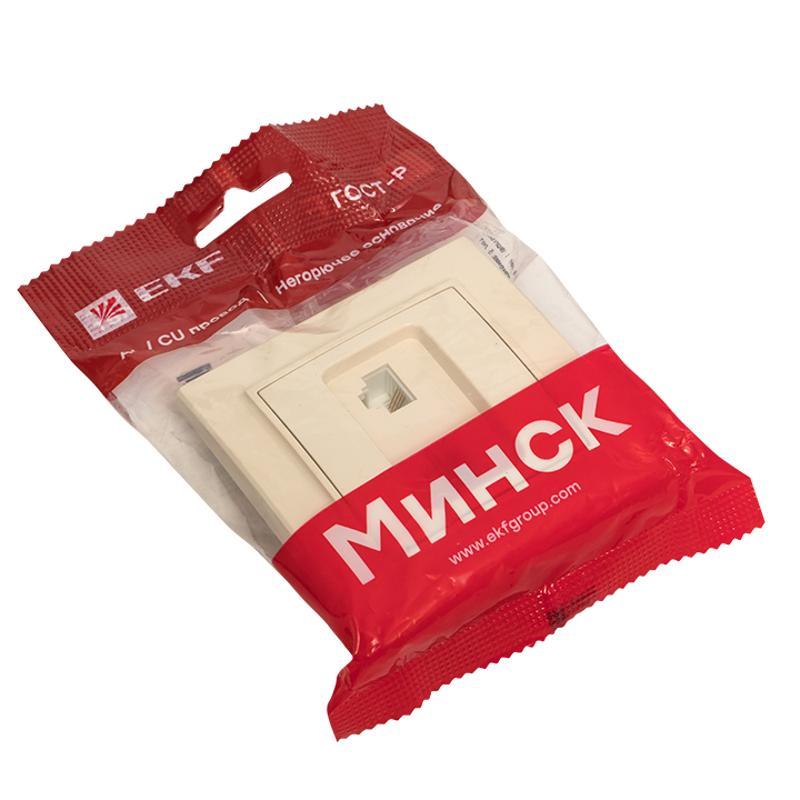 Розетка RJ-45+Phone СП бежевый Минск EKF|ERK00-135-20|EKF — миниатюра 6