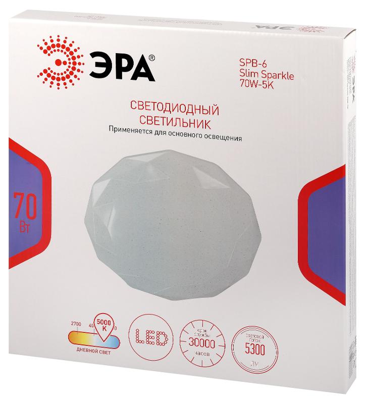 Светильник потолочный светодиодный  Классик без ДУ SPB-6 Slim Sparkle 70W-5K 5000K | Б0069791 | ЭРА — миниатюра 3