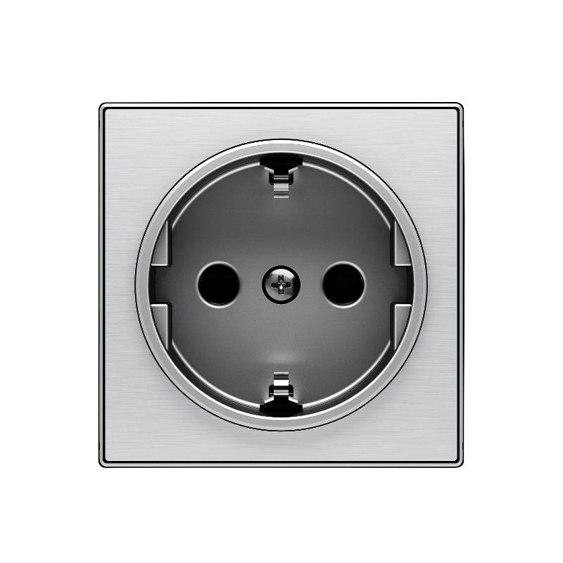 Накладка для розетки SCHUKO, серия SKY, цвет нержавеющая сталь|2CLA858800A1401| ABB — ABB