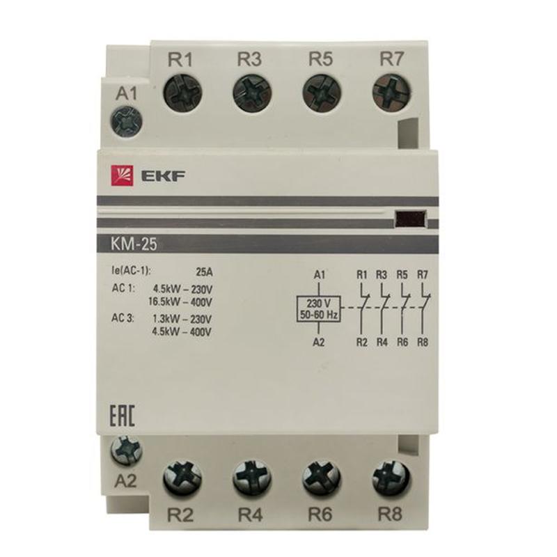 Контактор модульный КМ 25А 4NC (3 мод.) PROxima| km-3-25-04 | EKF — миниатюра 10