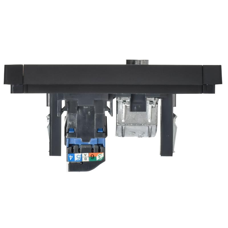 FORTE&PIANO Розетка двойная TV+RJ45 кат.6 FP137 черный | FP-AK20-2-K02 | IEK — миниатюра 5