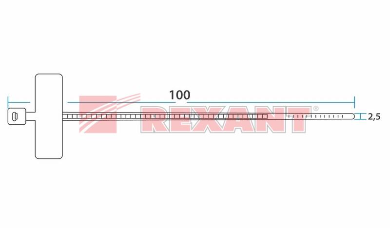Хомут под маркер nylon 100x2,5 мм 100 шт. белый | 07-0106 | REXANT — миниатюра 2
