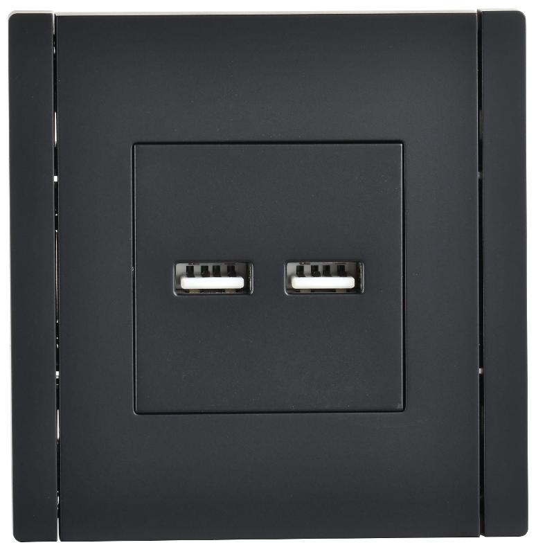 FORTE&PIANO Розетка USB A+A 3,1А FP149 черный | FP-U21-D31-K02 | IEK — миниатюра 2