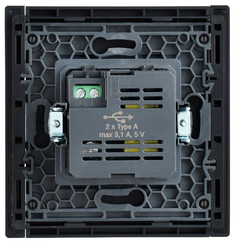 FORTE&PIANO Розетка USB A+A 3,1А FP549 сталь | FP-U21-D31-K46 | IEK — миниатюра 3