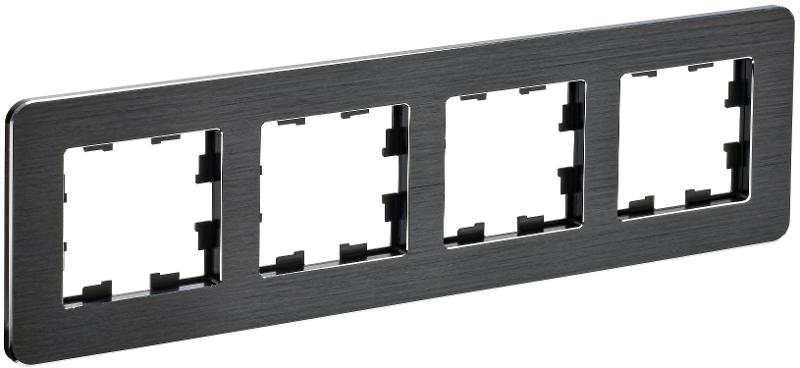 BRITE Рамка 4-ая РУ-4-1-Бр металл черный RE AL | BR-M42-M-21-K02 | IEK — IEK (ИЭК)