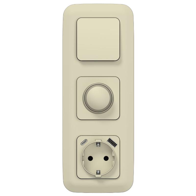 FLITE Розетка с заземлением со шторками 16А с USB A+C 20Вт быстрозажимные клеммы РСЮшс11-1-ФлШ шампань | FI-R14-16-1-U22-020-K37 | IEK — миниатюра 2