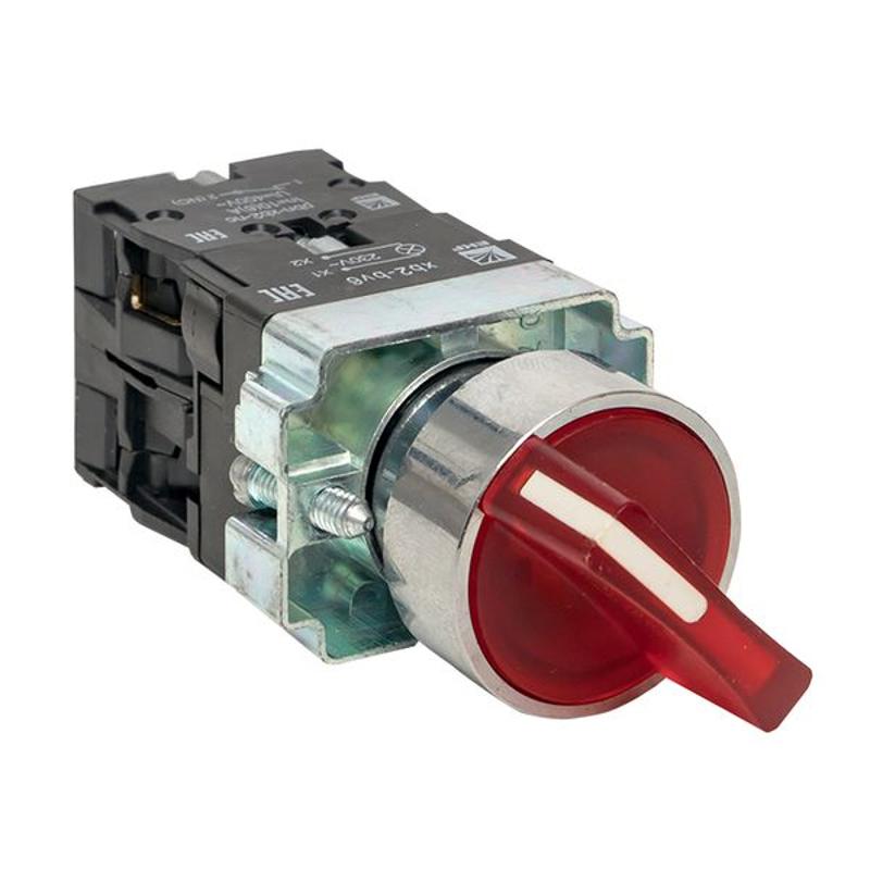 Переключатель BD21 2P c красной подстветкой 230В NO PROxima | xb2-bk21-r-230 | EKF — EKF