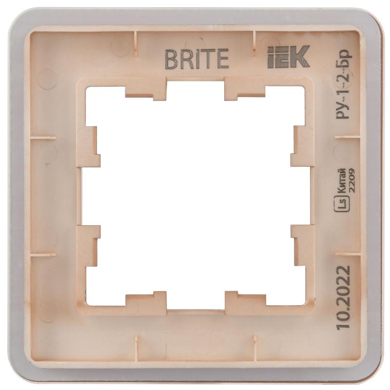 BRITE Рамка 1-ая РУ-1-2-Бр стекло дымчатый RE | BR-M12-G-41-K97 | IEK — миниатюра 5
