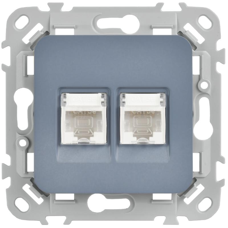 FLITE Розетка 2-ая компьютерная RJ45 кат.5Е UTP РК5е-2-0-ФлМ маренго | FI-K22-1-K35 | IEK — миниатюра 2