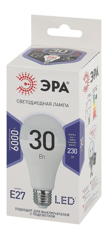 Лампа светодиодная LED A65-30W-860-E27 (диод, груша, 30Вт, холодный, E27) (10/100/1200) | Б0048017 | ЭРА — миниатюра 4