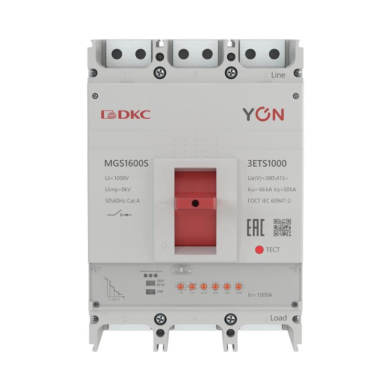 Авт. выкл. YON MGS1600S 3P 400-1000A 66kA с электронным расцепителем ETS | MGS1600S-3ETS1000 | DKC — миниатюра 2