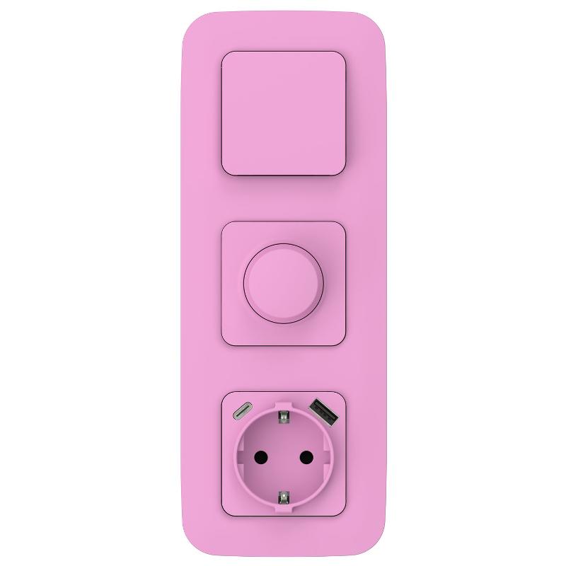 FLITE Розетка с заземлением со шторками 16А с USB A+C 20Вт РСЮшс11-0-ФлПр пурпурный | FI-R14-16-U22-020-K99 | IEK — миниатюра 2