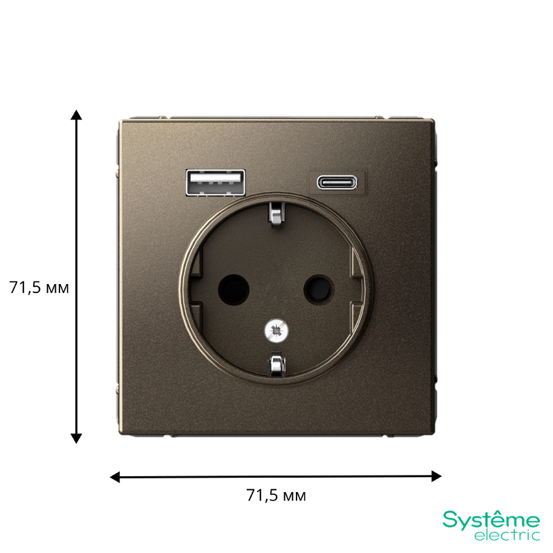 ArtGallery Мокко Розетка 16А с 2 USB A+C, 5В/2,4А/3,0А, 2х5В/1,5А, механизм | GAL000632 | SE — миниатюра 3