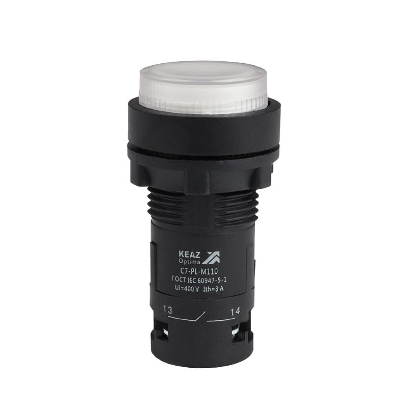Кнопка с подсветкой OptiSignal Compact D22 C7-PL-M110 белая 1НО 230 В AC XB7NW31M1 | 362099 | КЭАЗ — фото 1 | Sento