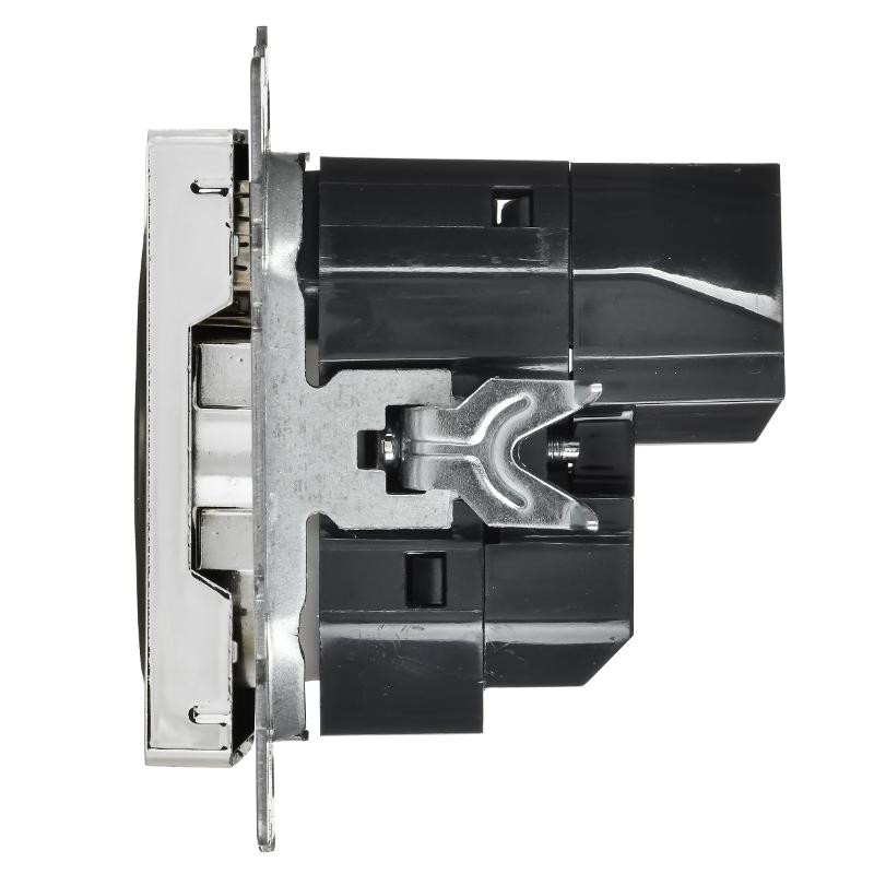 BRITE Роз. с з/к/ш 16А USB A+A 2,1А РЮш10-1-БрГН мет х/н  | BR-R14-16-U21-D21-M-K23 | ИЭК — миниатюра 5