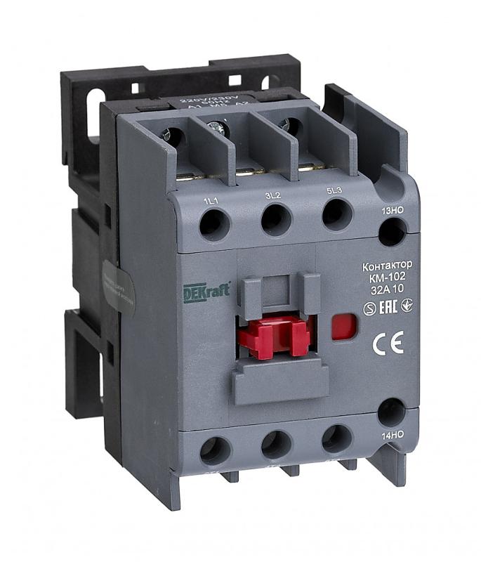Контактор 32А 220В/230В АС3 АС4 1НО КМ-102 | 22005DEK | DEKraft — DEKraft