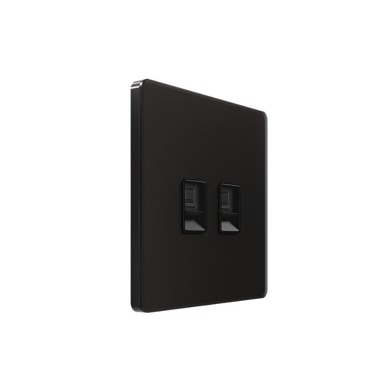 Systeme Infinity, Розетка информационная С/У RJ-45 кат.6 2-я, Полярная ночь — Systeme Electric