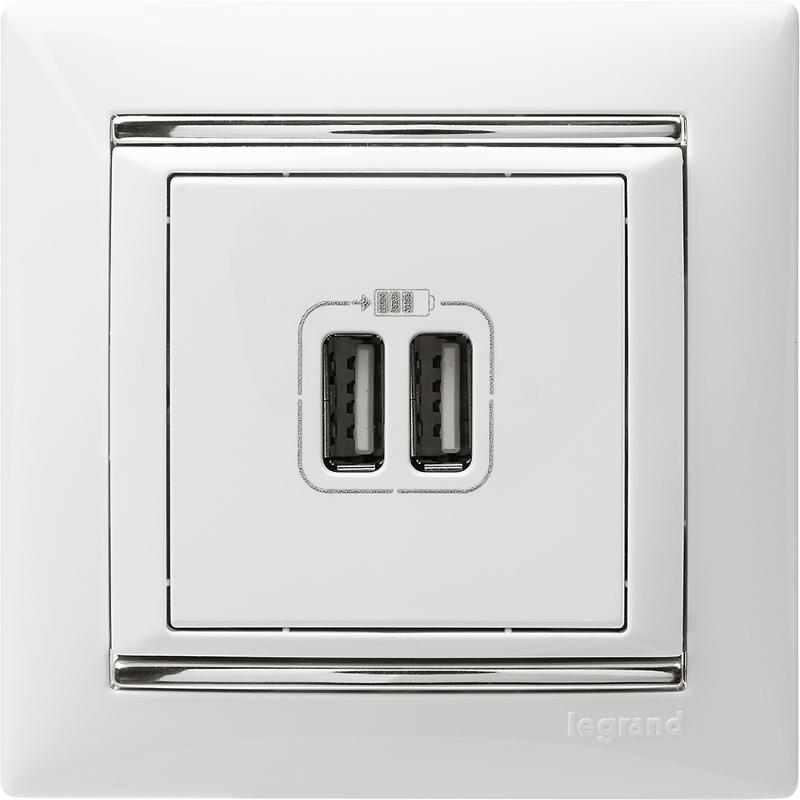Valena Белый Розетка 2-ая USB — миниатюра 13