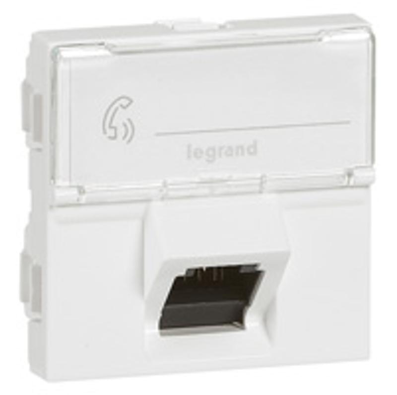 Mosaic RJ45 UTP 6a 2м угол 45° Белая — миниатюра 2