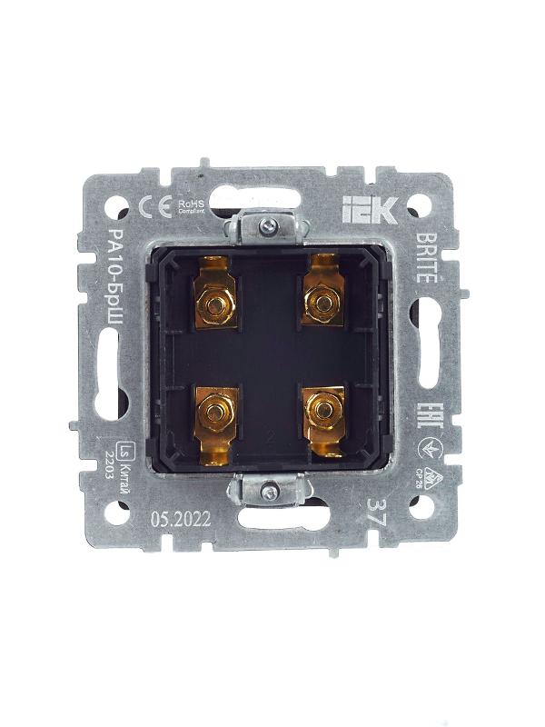 BRITE АудиоРозетка 4-местная РА10-БрШ шампань | BR-S40-K37 | IEK — миниатюра 4