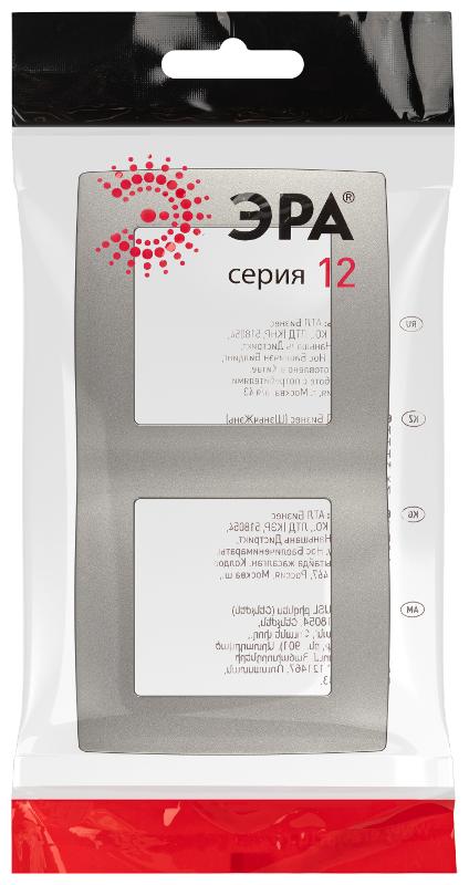 Рамка для розеток и выключателей ЭРА Серия 12 12-5002-16 на 2 поста, титан  | Б0065737 | ЭРА — миниатюра 2