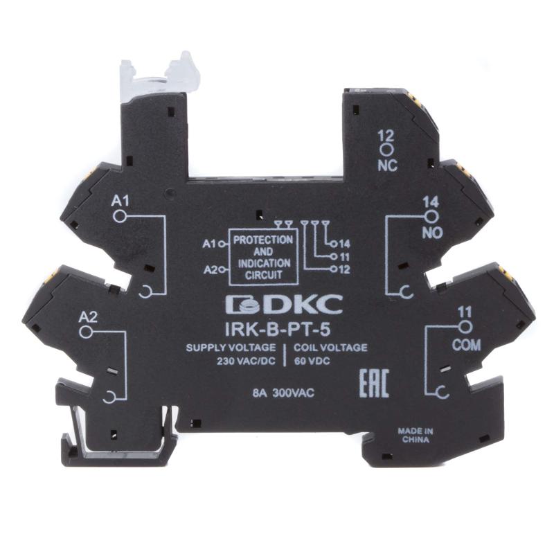 Колодка ультратонкая для реле серии RIS, вх. напр. 230V AC/DC, push-in клеммы | IRK-B-PT-5 | DKC — DKC (ДКС)