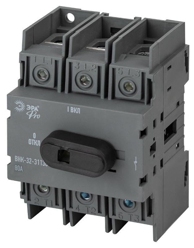 Выключатель-разъединитель ВНК-32-31130 PRO mvr20-3-080E 3П 80А с установленной фронтальной рукояткой управления | Б0054007 | ЭРА — ЭРА (Энергия света)