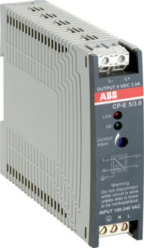 Блок питания CP-E 5/3.0 (регулир. вых. напряж) 90-265В AC / 120-370В DC, выход 5В DC /3.0A | 1SVR427033R3000 | ABB — ABB