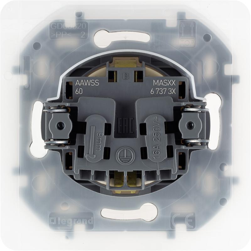 Inspiria Слоновая кость Розетка с крышкой с заземлением С/У со шторками 16А IP44 без рамки — миниатюра 2