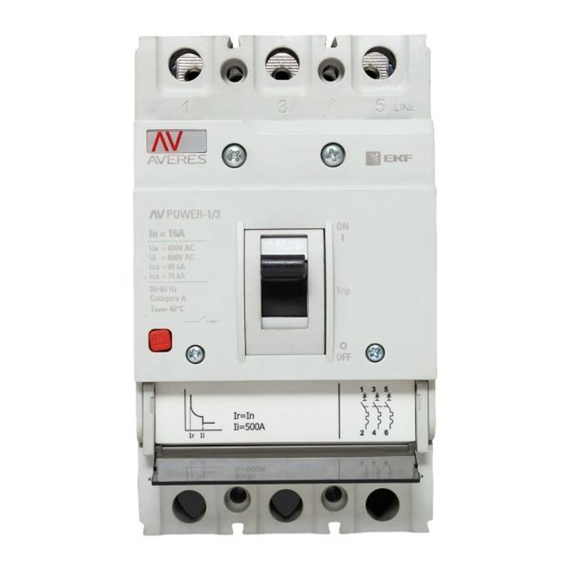 Выключатель автоматический AV POWER-1/3  16А 80kA TR AVERES | mccb-13-16H-TR-av | EKF — миниатюра 17