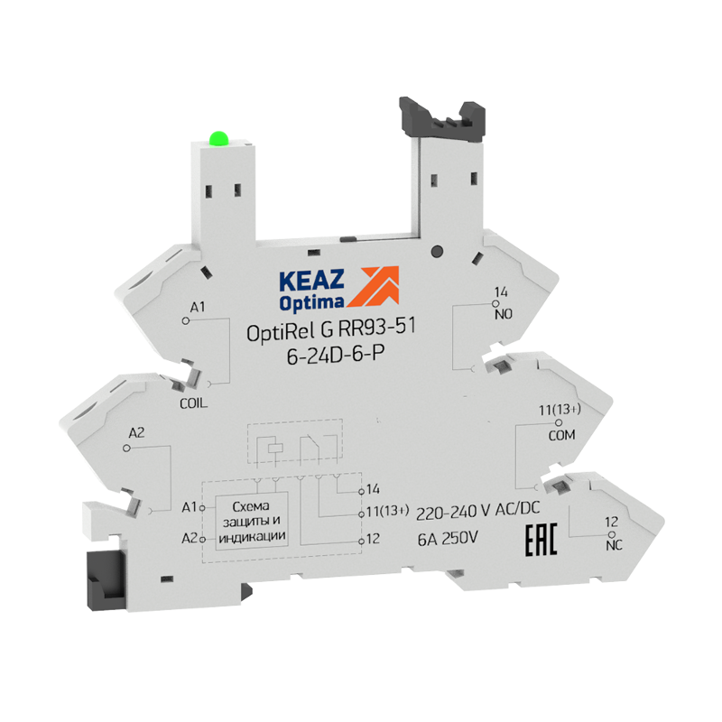 Розетка для реле OptiRel G RR93-01-220-240U-6-V| 281162 | КЭАЗ — КЭАЗ (Курский электроаппаратный завод)