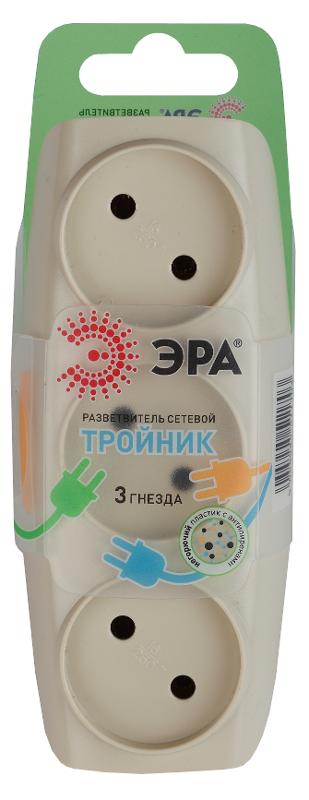 Тройник SP-3-I  3гн, без заземл. (сл. кость) (10/60/1200) | Б0017018 | ЭРА — миниатюра 2