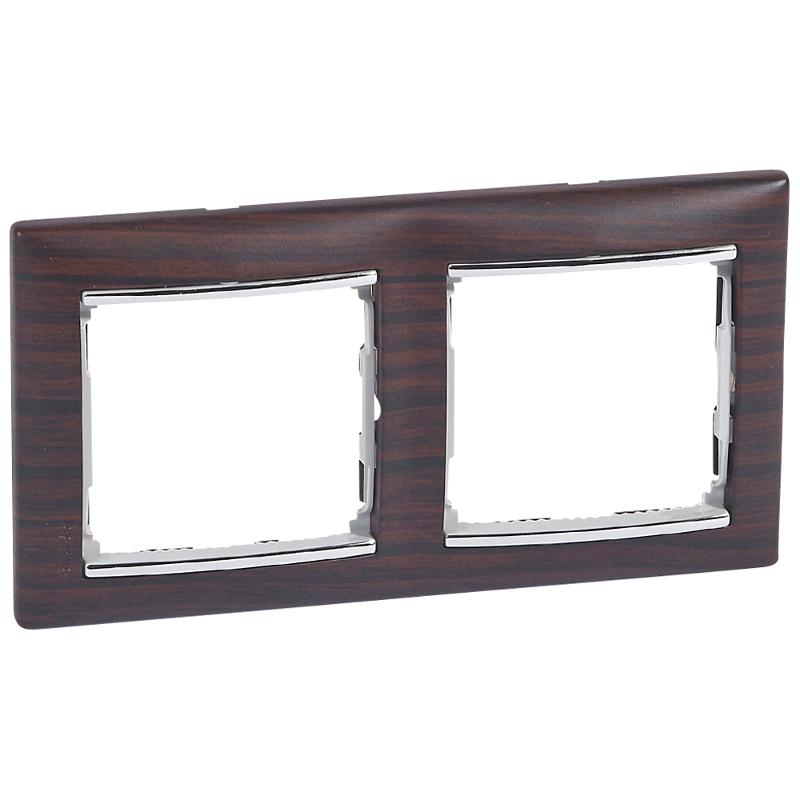 VALENA DIY Рамка 2-мест. темн. дер. сш | 696731 | Legrand — Legrand