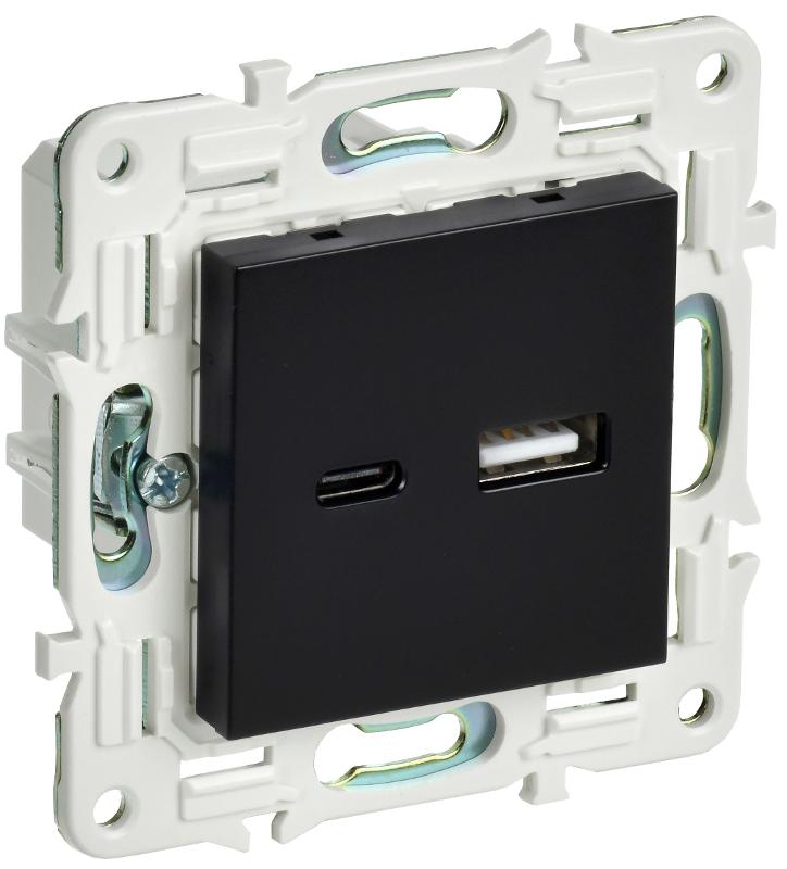 SKANDY Розетка USB A+C 3,1А SK-R14Bl черный | SK-U22-D31-K02 | IEK — IEK (ИЭК)