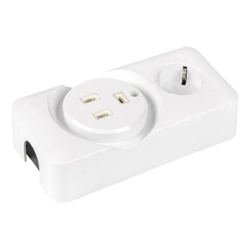 Розетка двойная (РШ/евро) 32А/16A 250В 2P+PE бел. | AS-250-32/16-O | EKF — миниатюра 7
