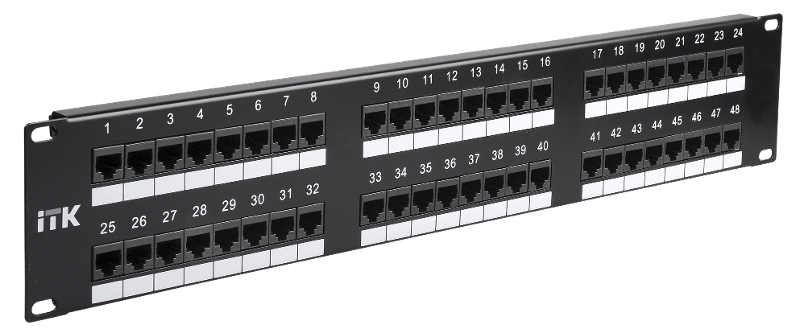 Патч-панель 2U кат.6 UTP 48 портов (Dual IDC) | PP48-2UC6U-D05 | ITK — миниатюра 2