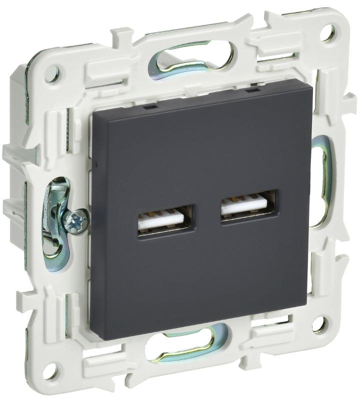 SKANDY Розетка USB A+A 3,1А SK-R15G графит | SK-U21-D31-K53 | IEK — IEK (ИЭК)