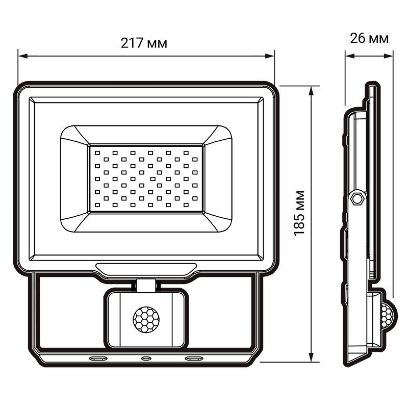 Прожектор PFL- C3 SENSOR 50w (compact) 6500K IP65 Jazzway арт.5026940A — миниатюра 3