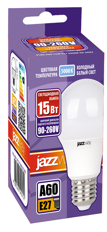 Лампа светодиодная специальная PLED-A60 15W E27 5000K 1300Lm 90-260V (расшир диапазон напряжения) | .5040151 | Jazzway — миниатюра 2