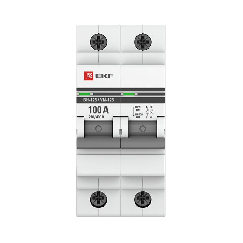 Выключатель нагрузки модульный ВН-125, 2P 100А EKF PROxima | SL125-2-100-pro | EKF (замена - S1252100) — миниатюра 2