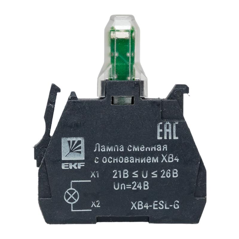 Лампа сменная c основанием XB4 зеленая 24В EKF PROxima  |  XB4-ESL-G |  EKF  — миниатюра 2