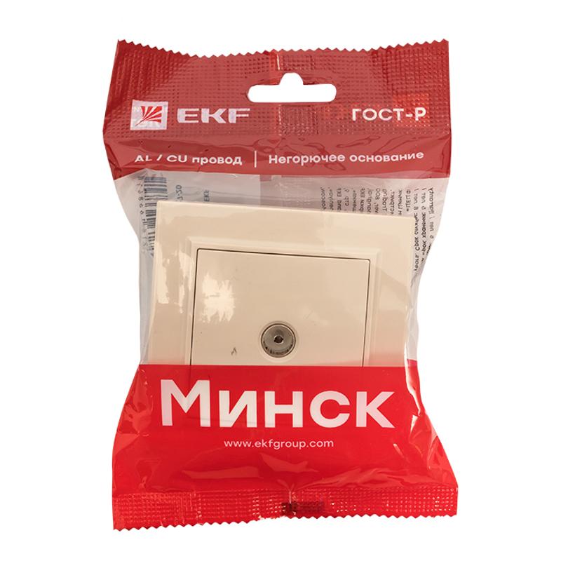 Розетка TV 1-мест. СП бежевый 75Ом 5-862МГц Минск EKF|ERA00-027-20|EKF — миниатюра 6