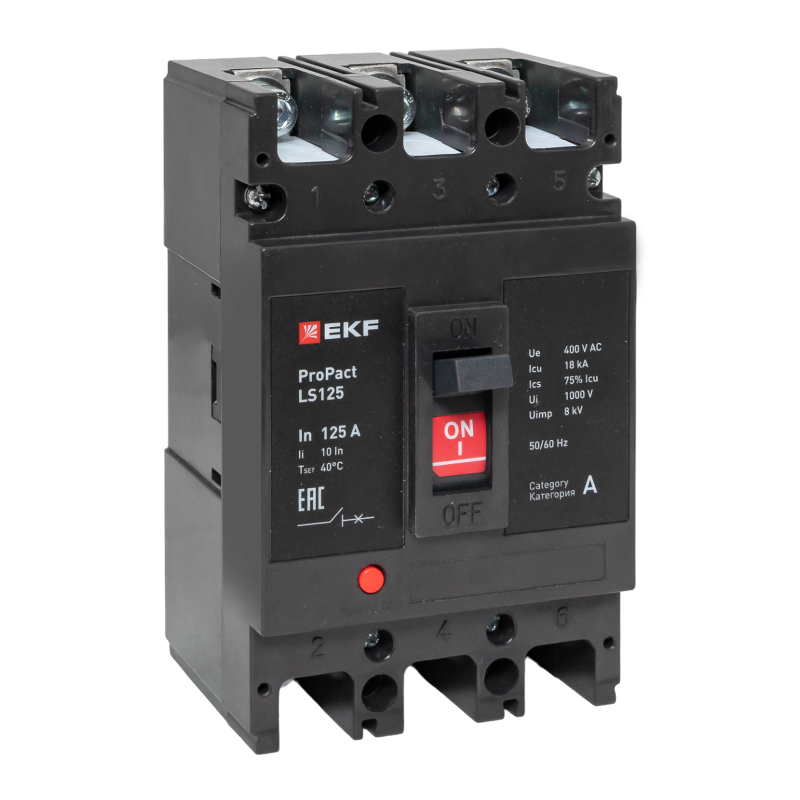 Выключатель автоматический LS125 18кА 3P 160А ProPact | mccb-125-18-3-160-ls | EKF — EKF