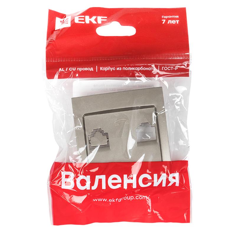 Валенсия лицевая панель розетки Phone 1-местная кашемир EKF PROxima |  EST01-L-034-40 |  EKF — миниатюра 3