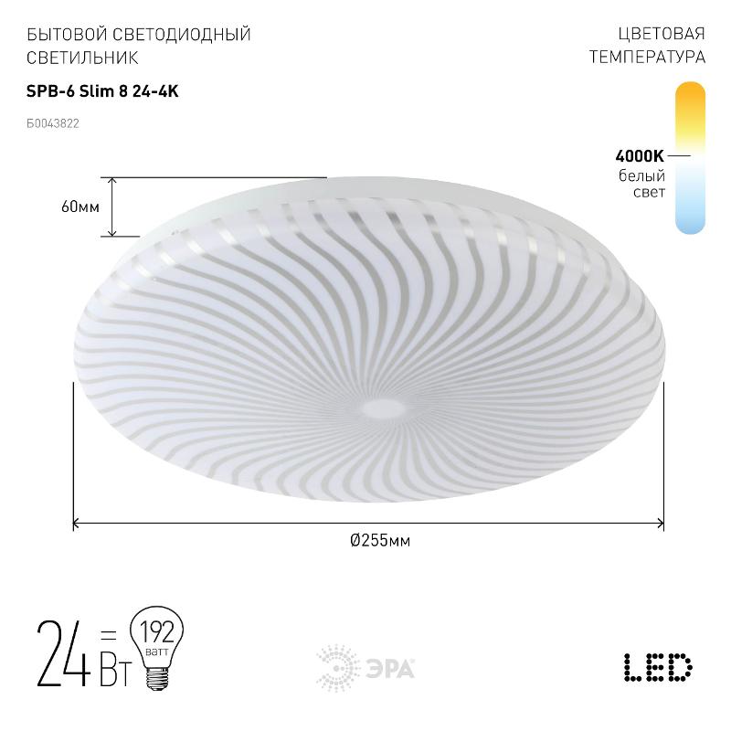 Светильник светодиодный декоративный бытовой (SPB-6) SPB-6 "Slim 8" 24-4K | Б0043822 | ЭРА — миниатюра 2