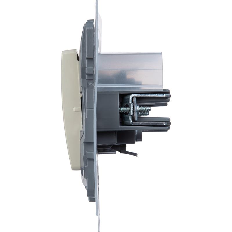 Переключатель одноклавишный IP44 - Legrand Etika - 10А 250В безвинтовые зажимы - слоновая кость — миниатюра 3