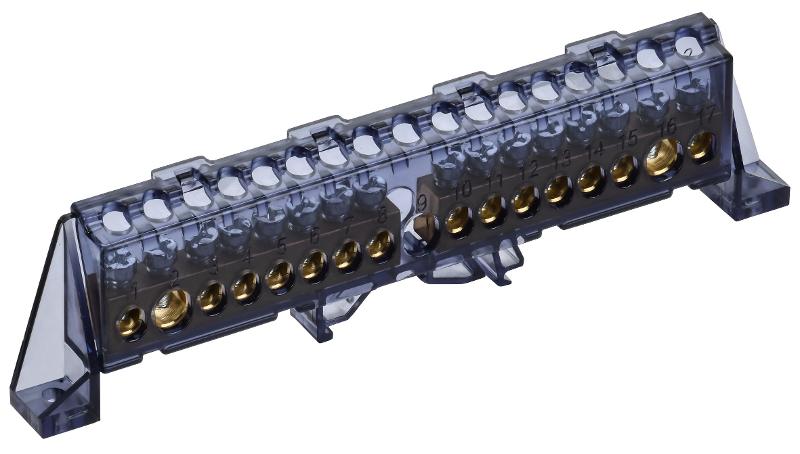TEKFOR Шина N "ноль" в комбинированном DIN-изоляторе "Стойка" 8х12-(8+8)-Ч | TF-NN20-88-DP-K02 | IEK — фото 1 | Sento