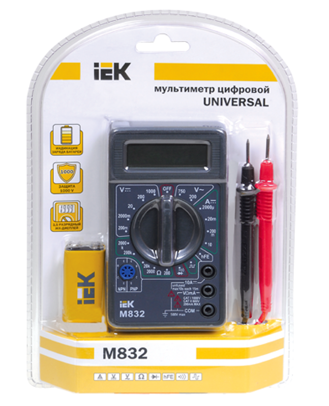 Мультиметр цифровой  Universal M832  | TMD-2S-832 | IEK — миниатюра 2